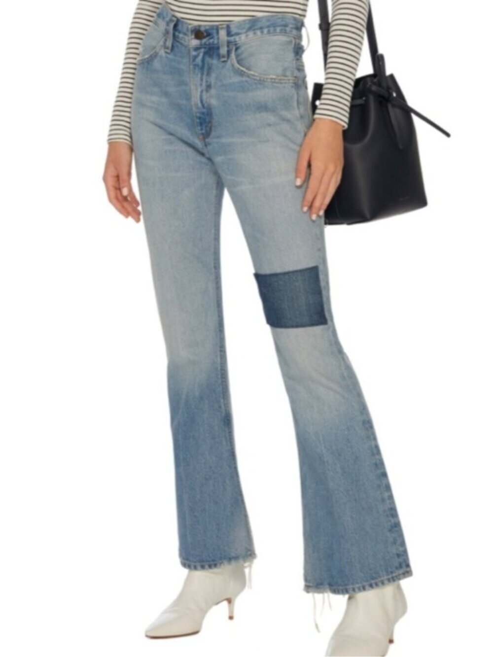 Citizens of Humanity Kaya Mid-Rise Kick Flare Patchwork Jeans - 28" - Picture 14 of 15